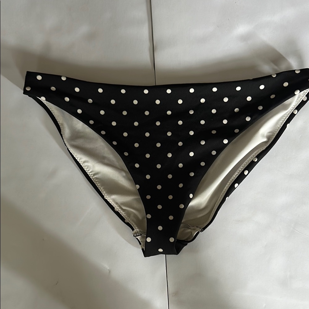 Chic Black Polka Dot Bikini Bottom